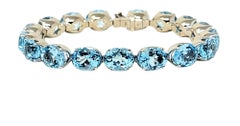 H. Stern 58.66 Carat Blue Topaz Line Bracelet with Diamond Star 18 Karat Gold