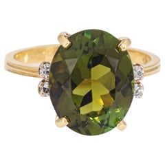 H Stern 6ct Green Tourmaline Ring Vintage 18k Yellow Gold Sz 7 Jewelry Brazil