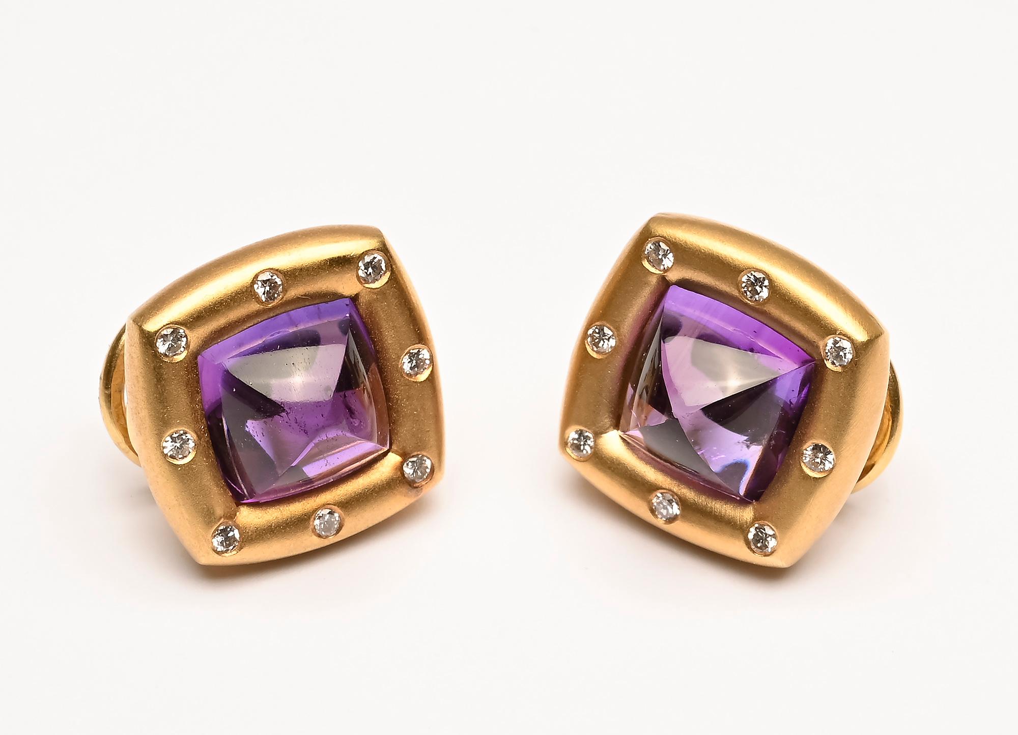 Ohrringe mit Amethyst und Diamanten von H. Stern (Zeitgenössisch)