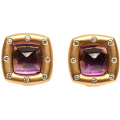 Vintage H. Stern Amethyst and Diamond Earrings