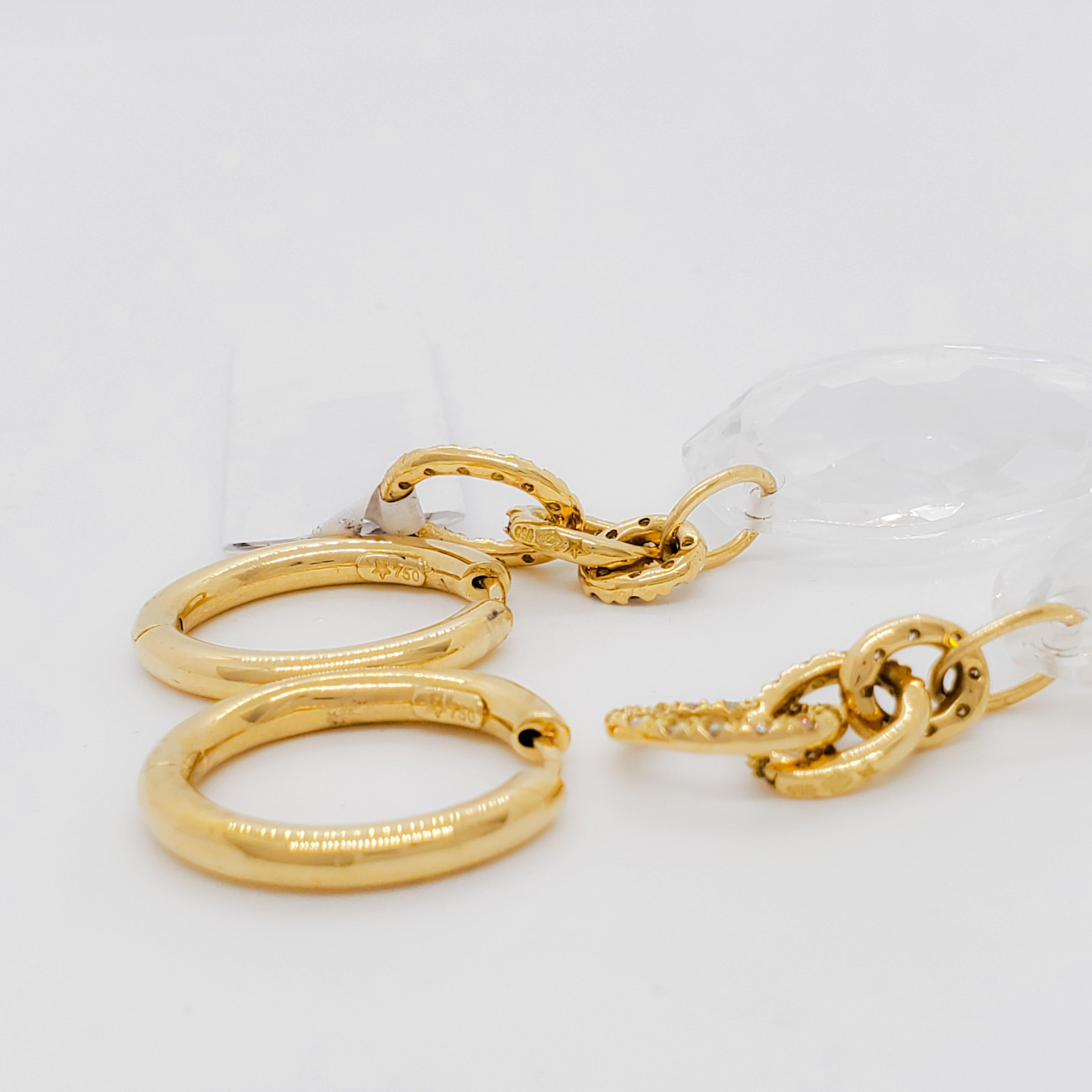 H. Stern and DVF Collaboration Dangle Earrings with Diamonds in 18k Yellow Gold 2