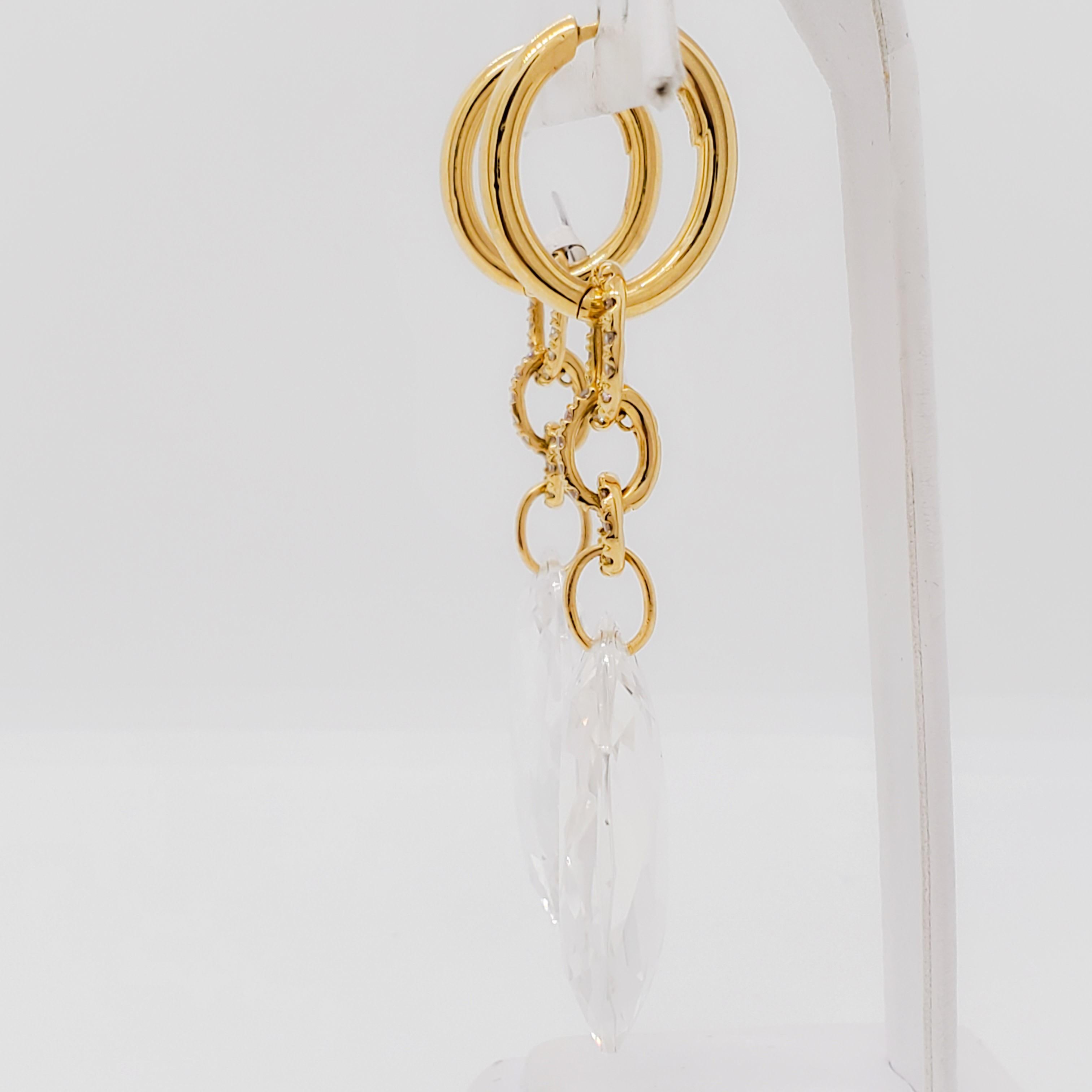 H. Stern and DVF Collaboration Dangle Earrings with Diamonds in 18k Yellow Gold 4