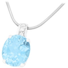 H. Stern Aquamarine and Diamond Pendant and Chain