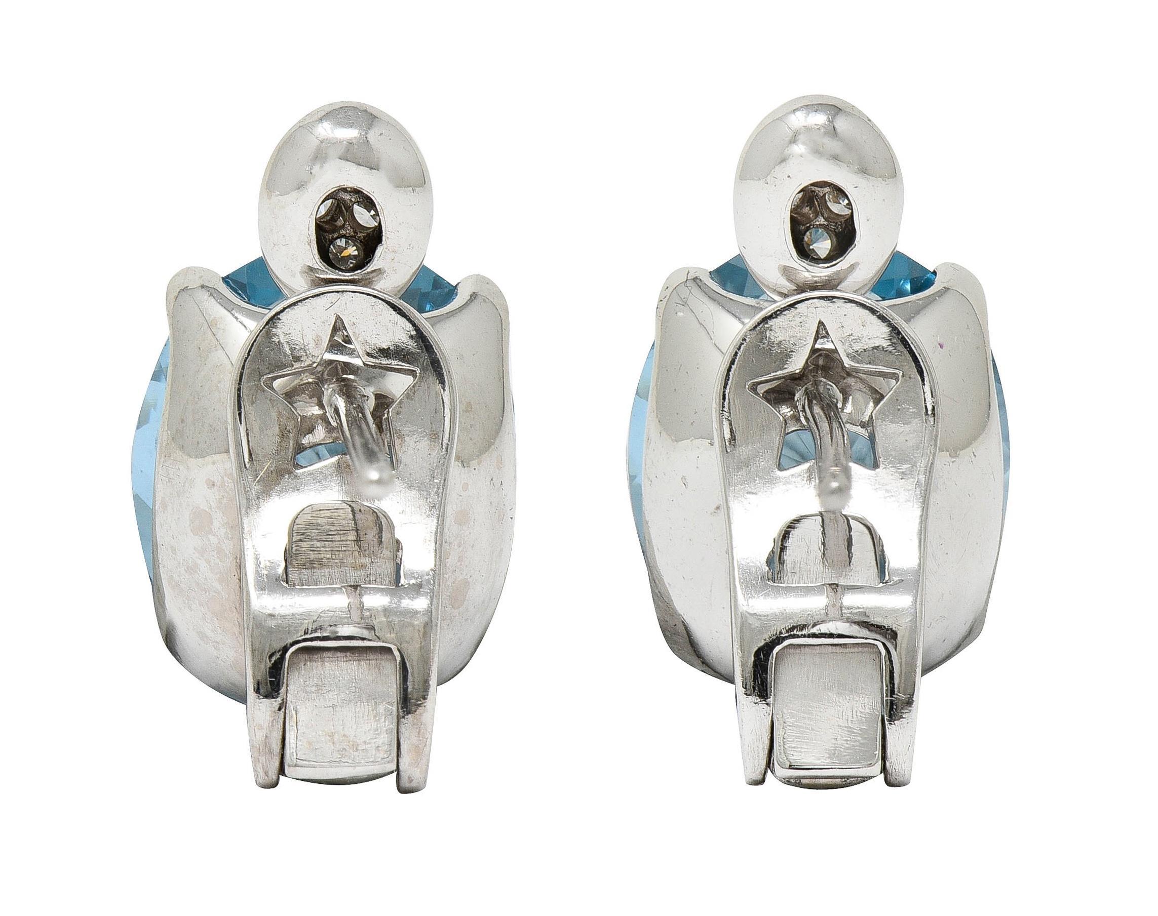 H. Stern Pendientes Aguamarina Diamante Oro Blanco 18 Kilates en Excelente Estado en Philadelphia, PA