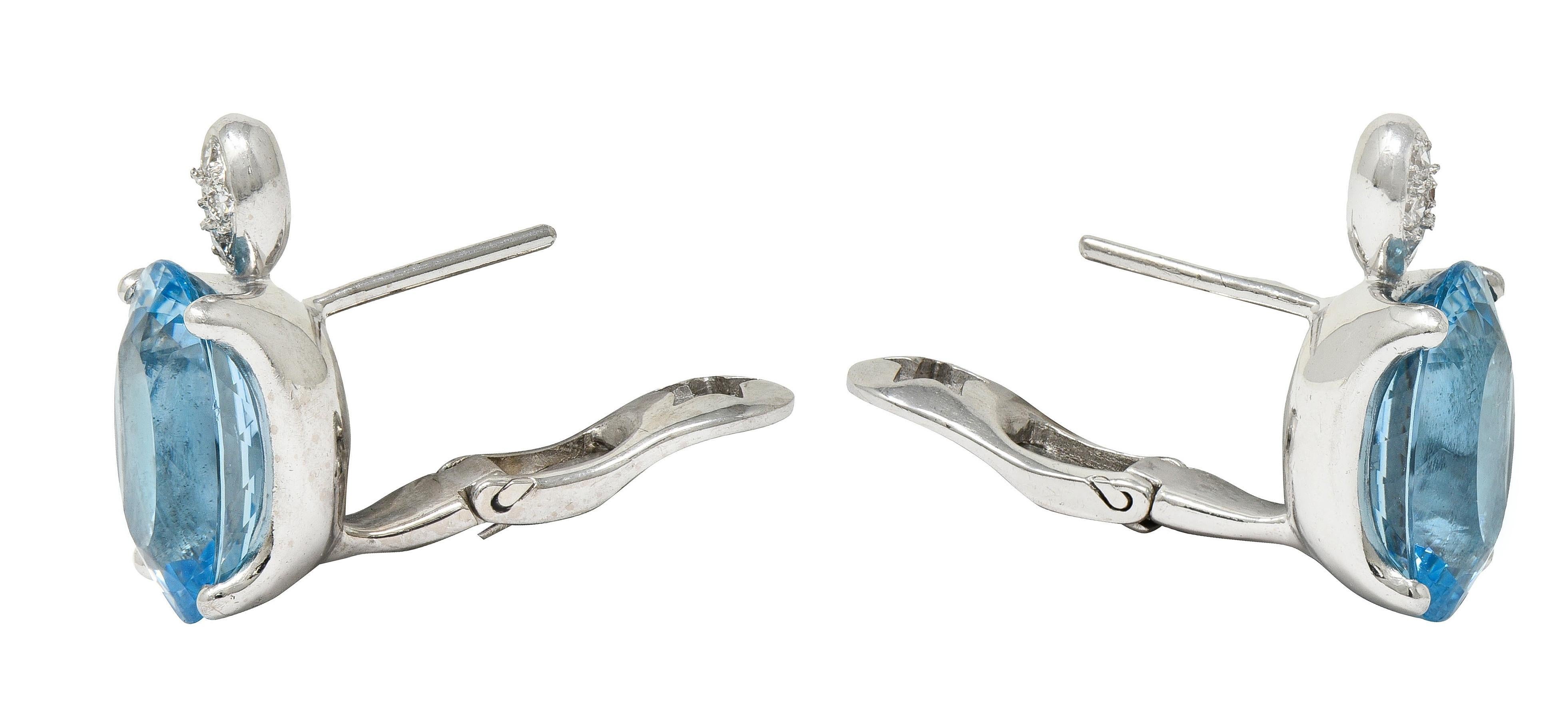 H. Stern Pendientes Aguamarina Diamante Oro Blanco 18 Kilates 1