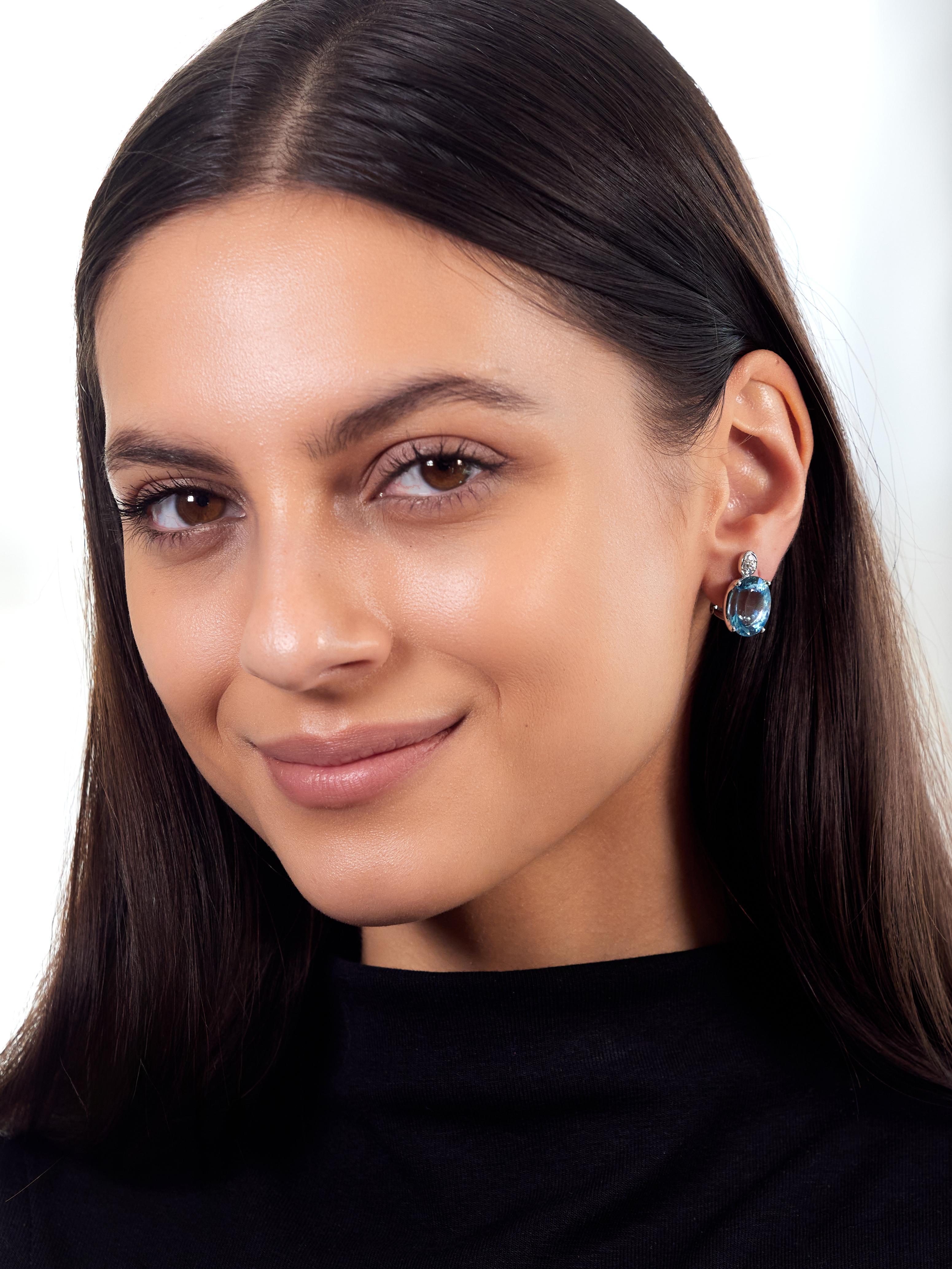 H. Stern Pendientes Aguamarina Diamante Oro Blanco 18 Kilates 2