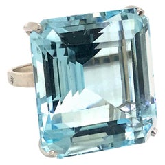 Vintage H Stern Aquamarine and Platinum Cocktail Ring