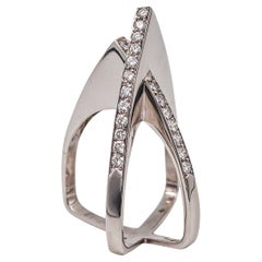 H. Stern Architectural Geometric Cocktail Ring 18Kt White Gold 1.05 Cts Diamonds
