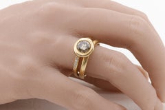 H. Stern Bezel Set Cognac Brown 1.55 Carat Diamond Ring in 18 Karat Yellow Gold