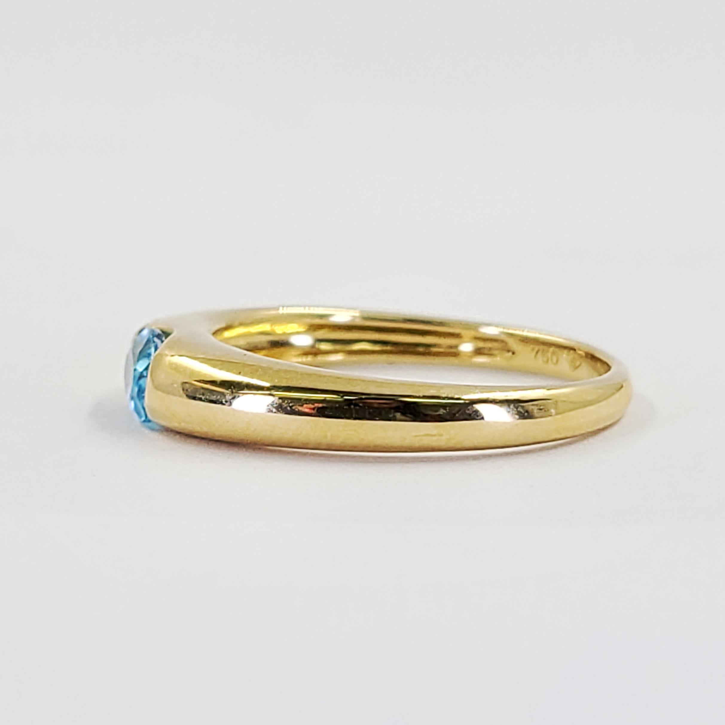 H. Stern Blautopas und Gelbgold Ring (Ovalschliff)