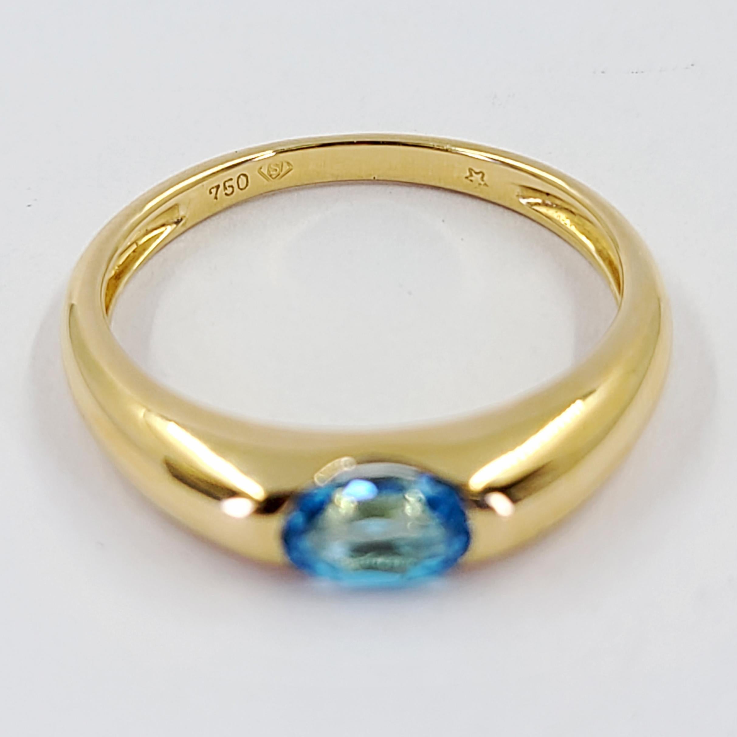 H. Stern Blautopas und Gelbgold Ring Damen