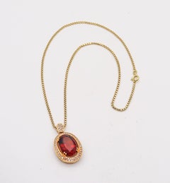 H Stern Brazil Necklace Pendant In 18Kt Gold With 14.77 Cts In Spinel & Diamonds