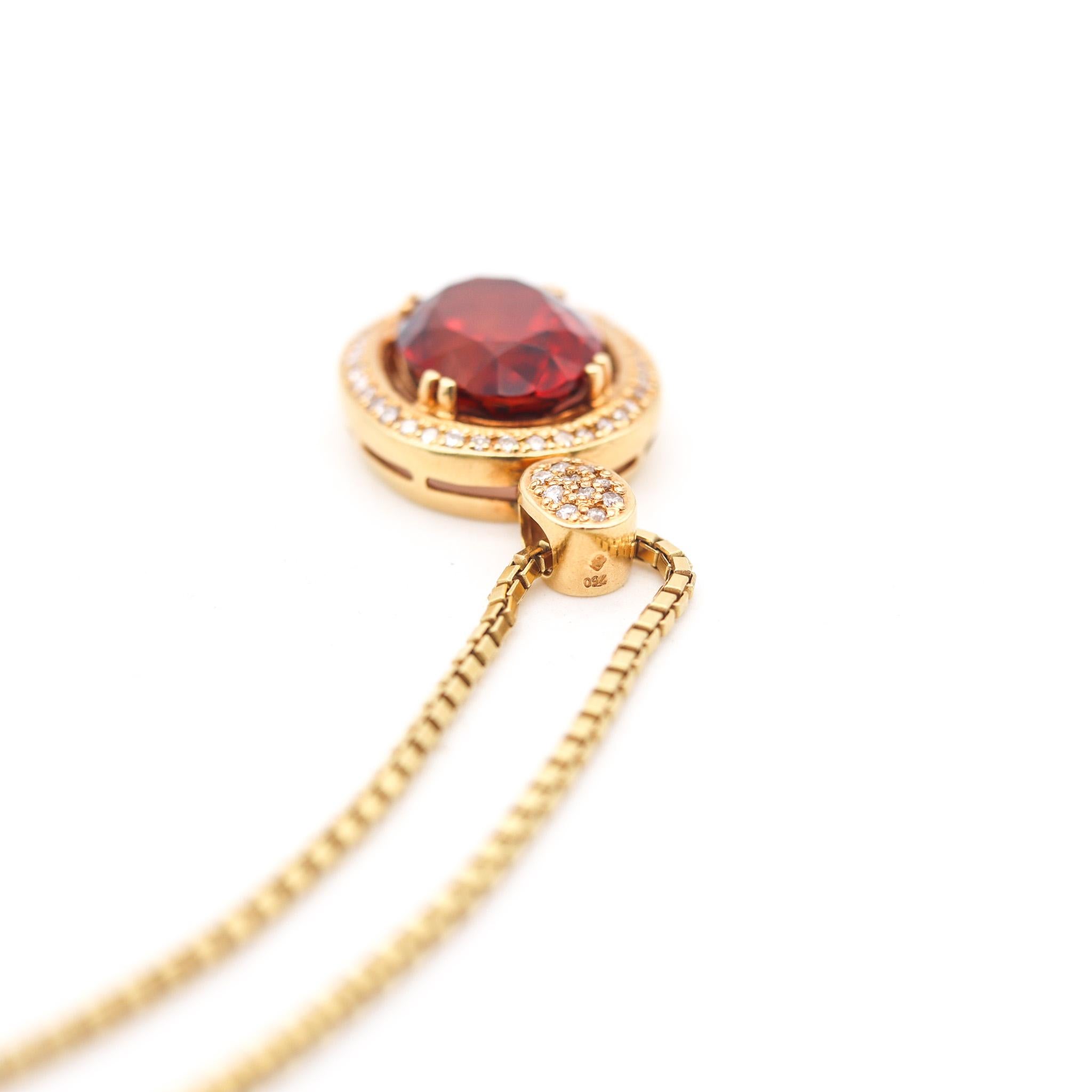 Women's or Men's H Stern Brazil Necklace Pendant In 18Kt Gold With 14.77 Cts In Spinel & Diamonds For Sale