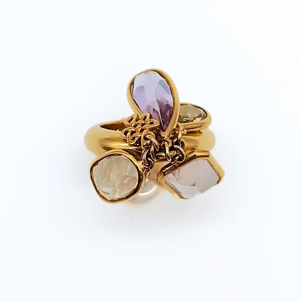 H. Stern by Diane von Fürstenberg Ring with amethyst, citrine and praseolite In New Condition In BILBAO, ES