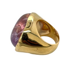 H. Stern Cabochon Amethyst Diamond 18 Karat Yellow Gold Cocktail Right Hand Ring