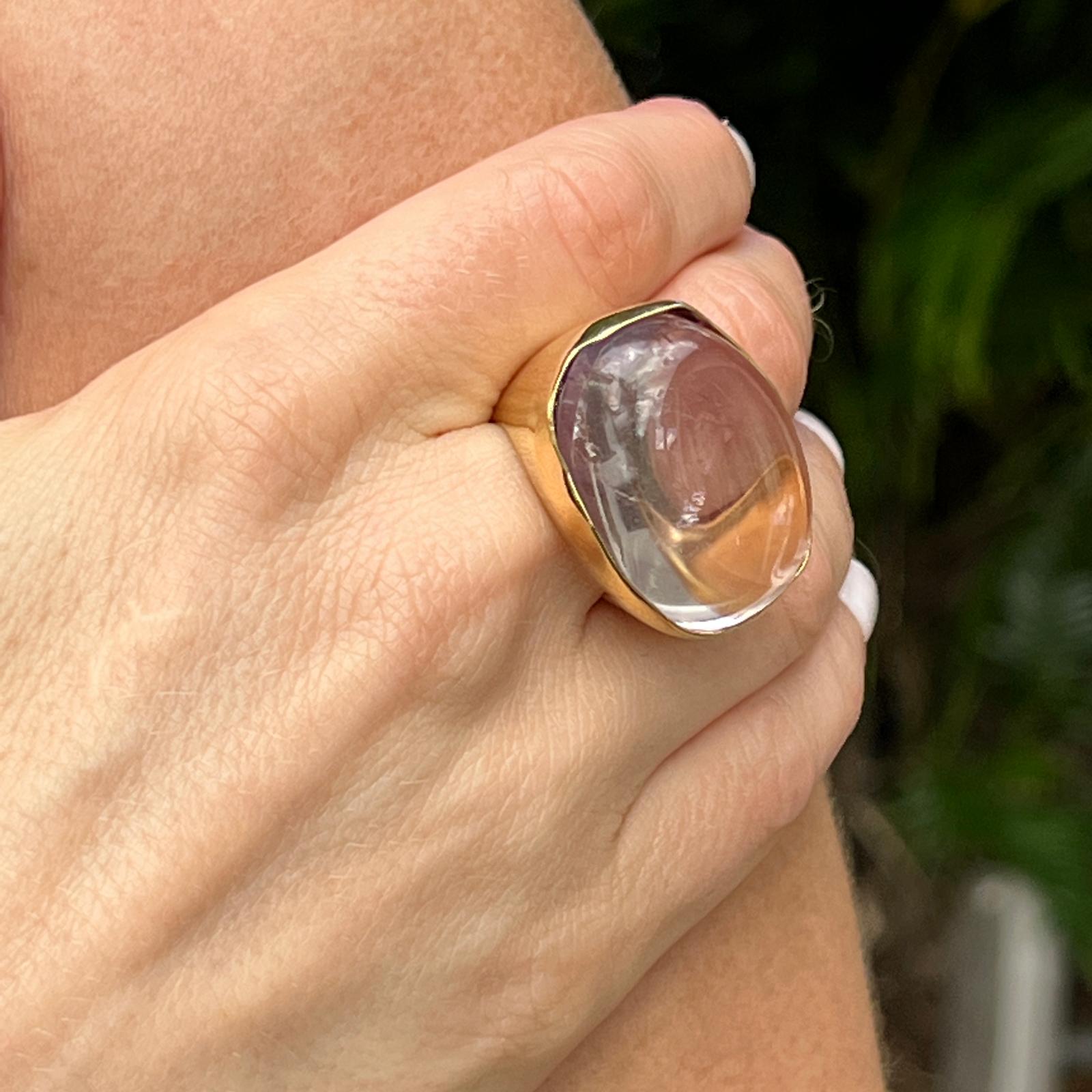 H. Stern Cabochon Amethyst Diamant 18 Karat Gelbgold Cocktail Rechter Hand Ring im Zustand „Hervorragend“ im Angebot in Boca Raton, FL