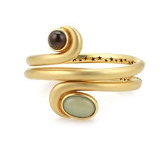 H. Stern Bracciale in calcedonio e quarzo fumé in oro 18 carati con chiusura a cerniera