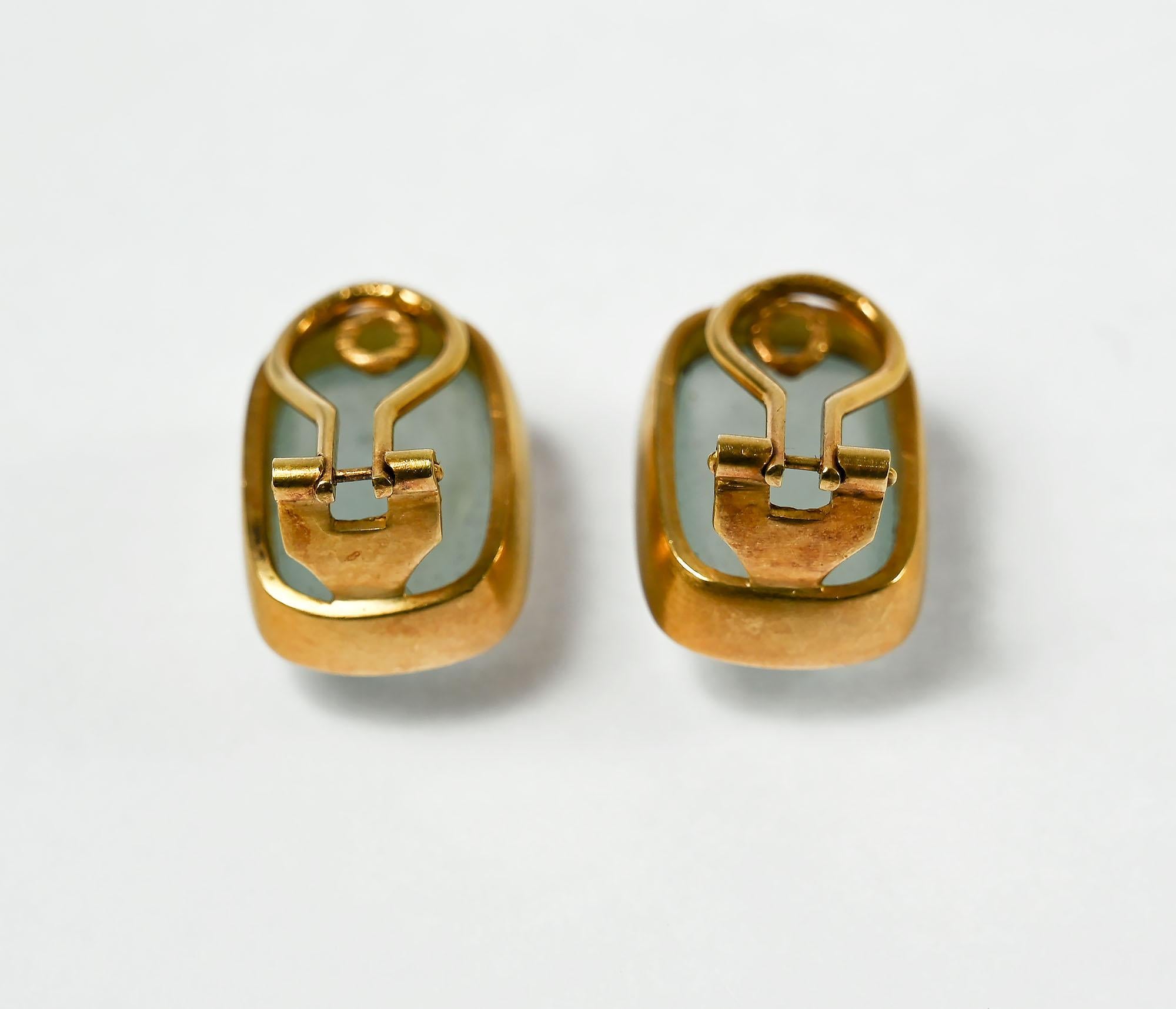 Modern H. Stern Chryoprase Gold Earrings For Sale