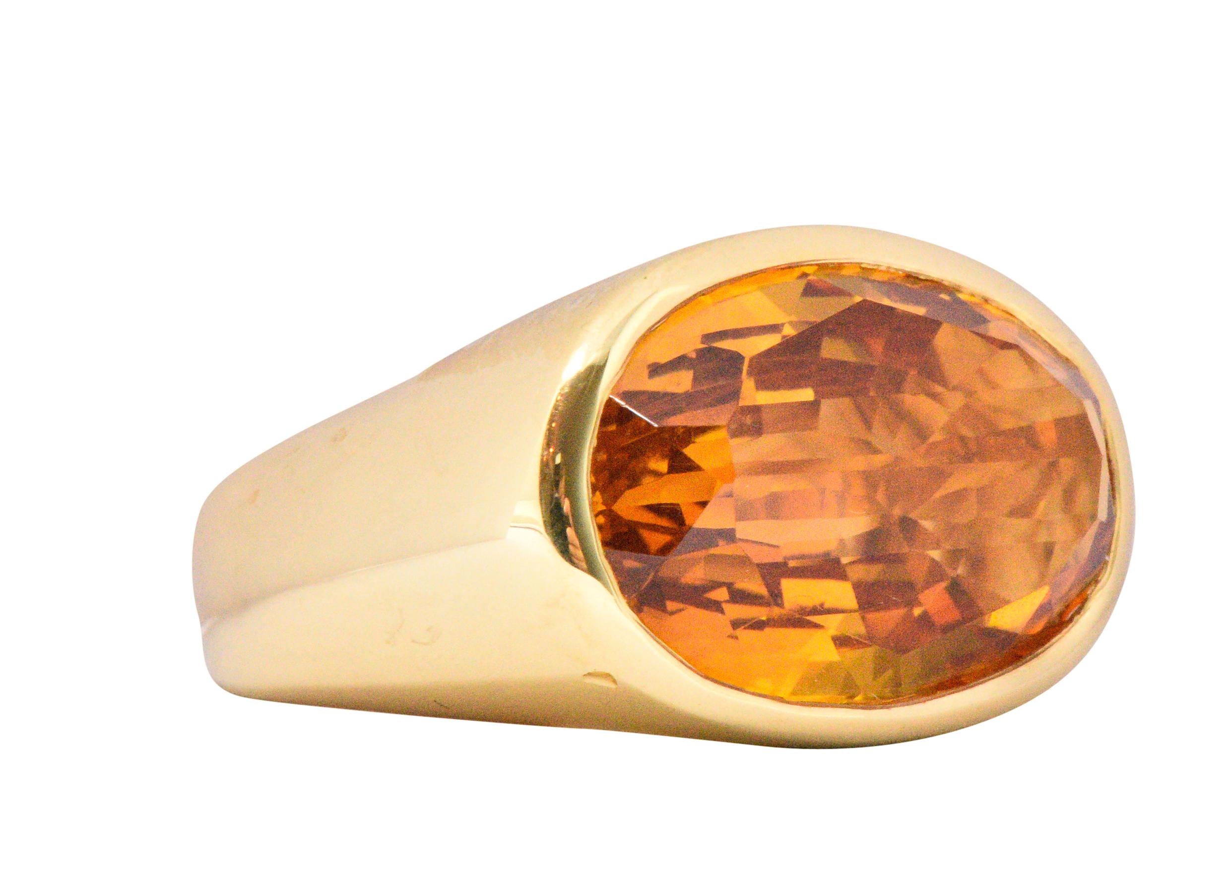 Contemporary H. Stern Citrine and 18 Karat Gold Ring