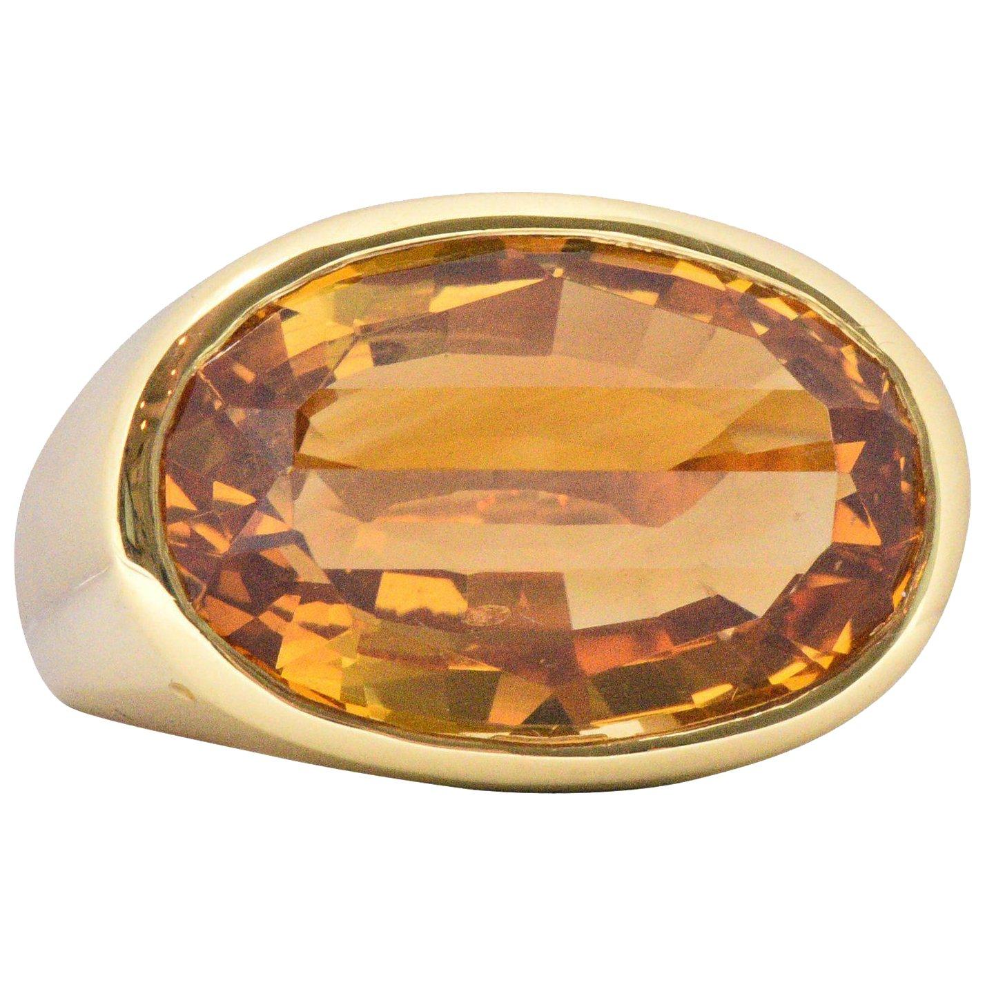 H. Stern Citrine and 18 Karat Gold Ring 2