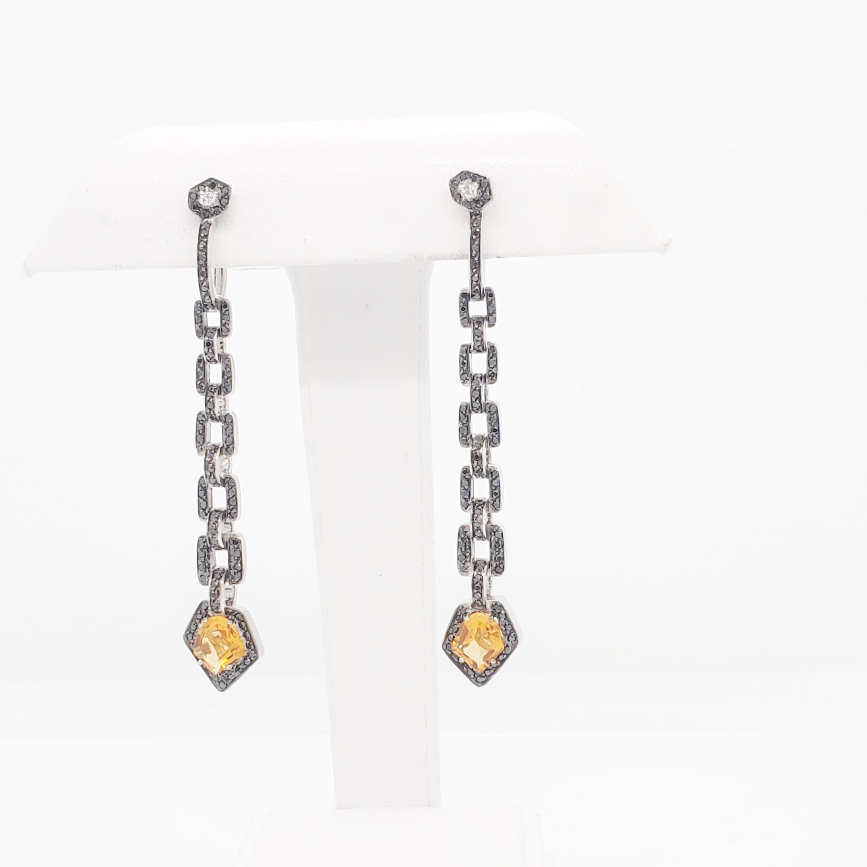 H. Stern Citrine and White Diamond Dangle Earrings in 18kyg  For Sale 2