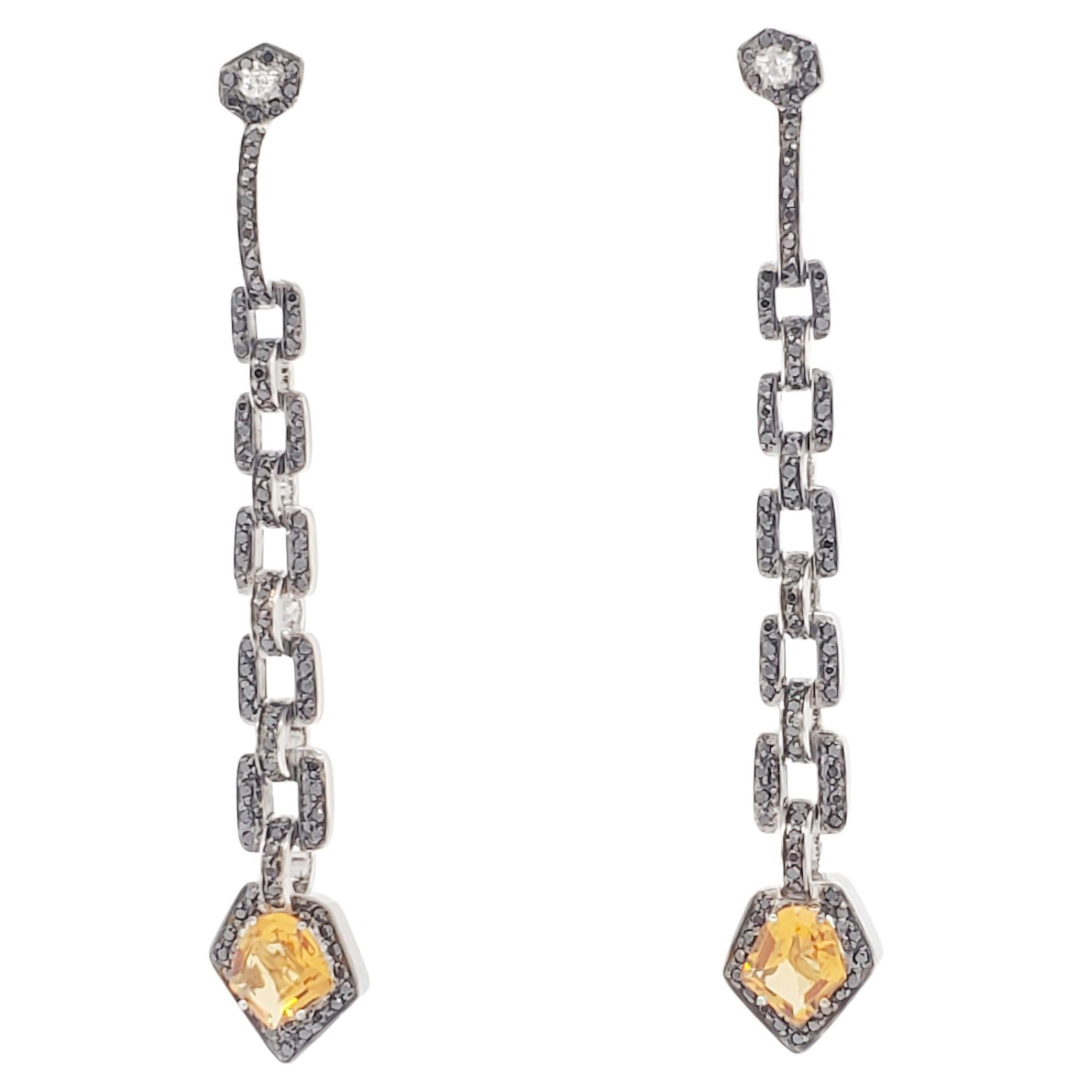 H. Stern Citrine and White Diamond Dangle Earrings in 18kyg  For Sale