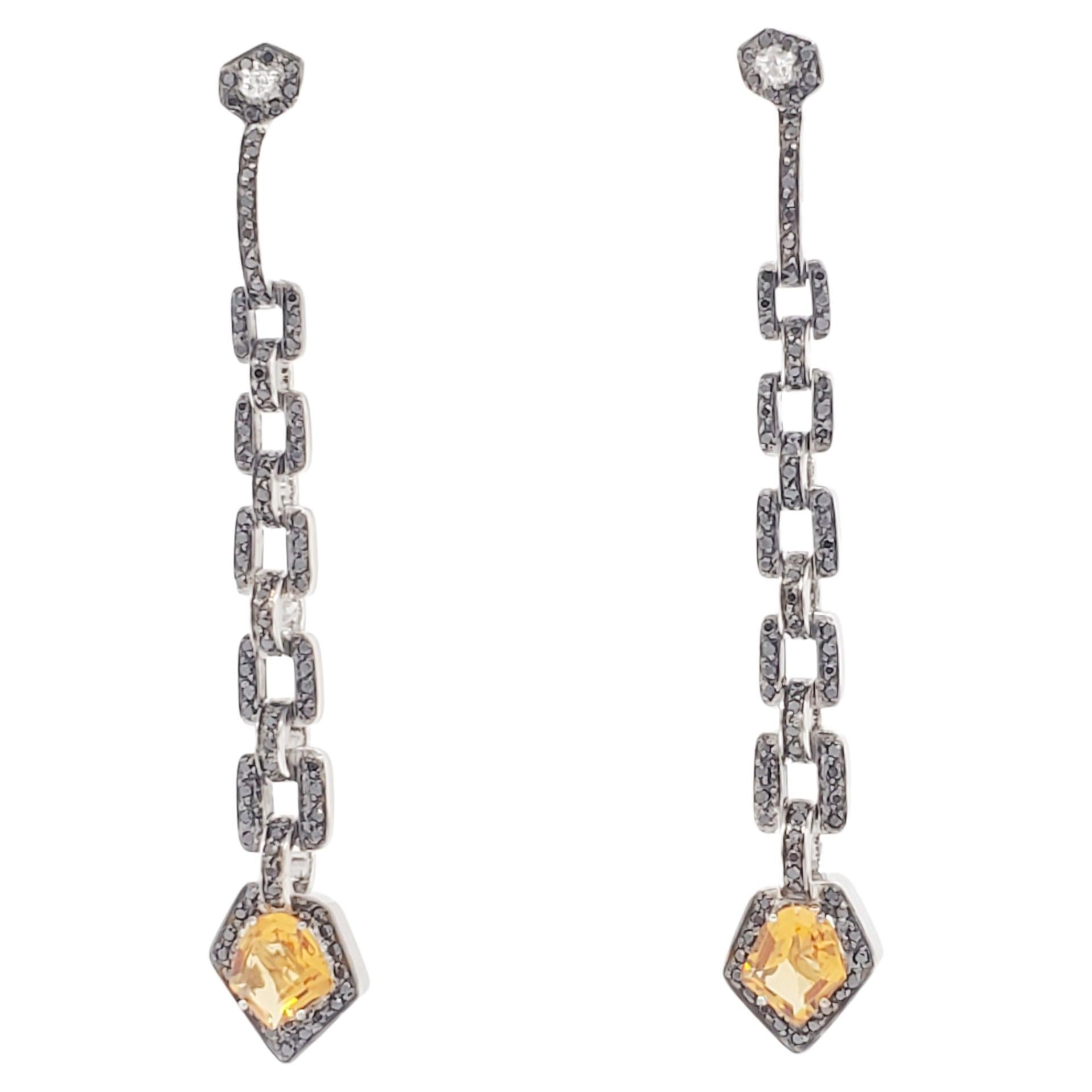 H. Stern Citrine and White Diamond Dangle Earrings in 18kyg 