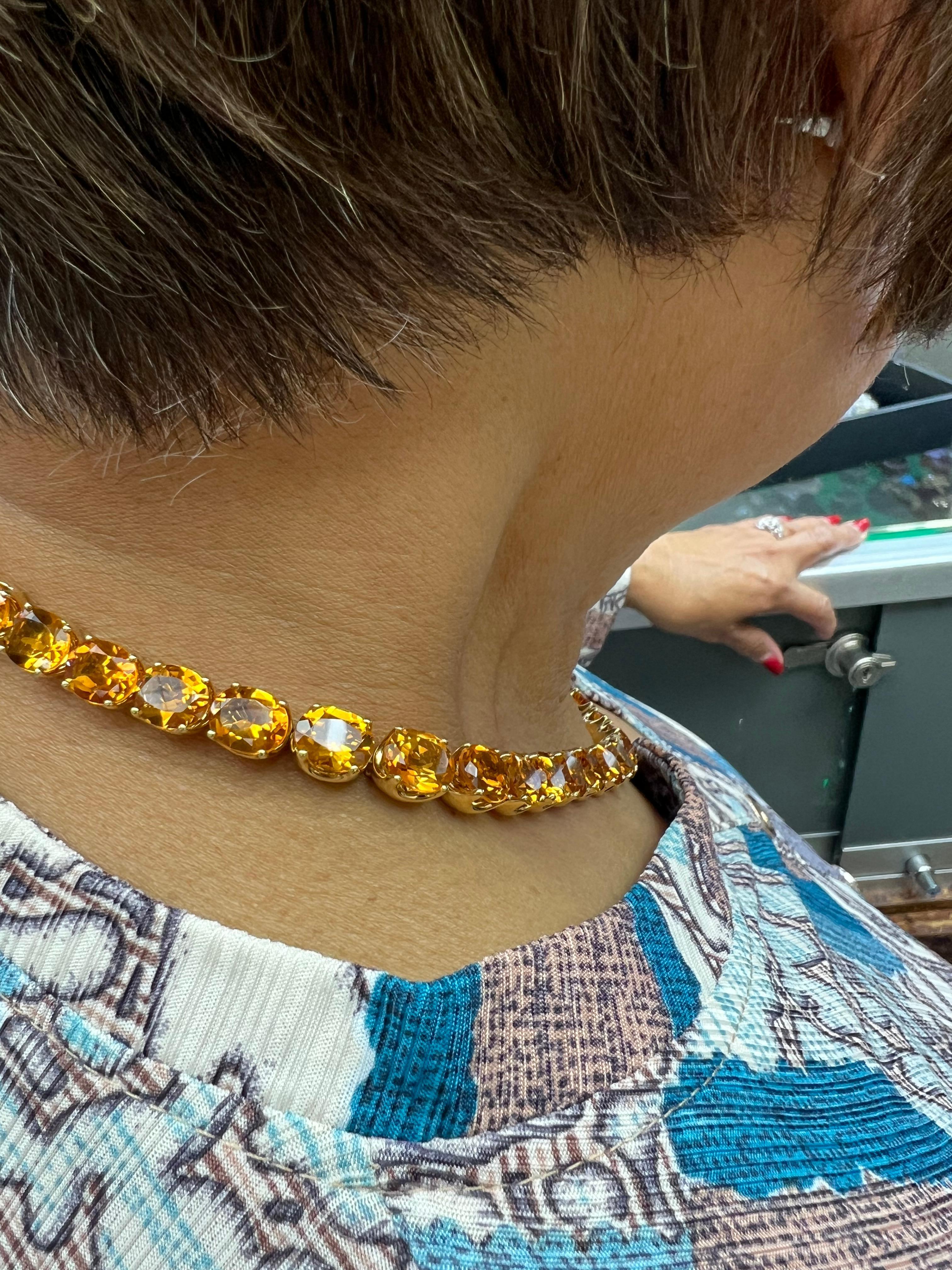 Oval Cut H. Stern Citrine Riviera Yellow Gold Necklace