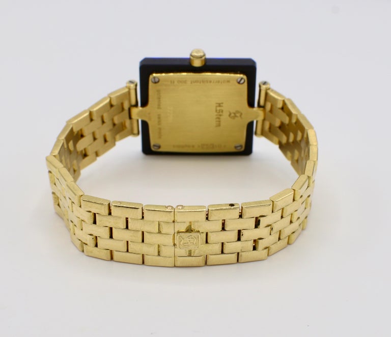 H. Stern 18k real solid gold Sapphire and Diamonds watch H.Stern 18K Yellow Gold Sapphire Diamond Watch – Estate Jewelers main image 3