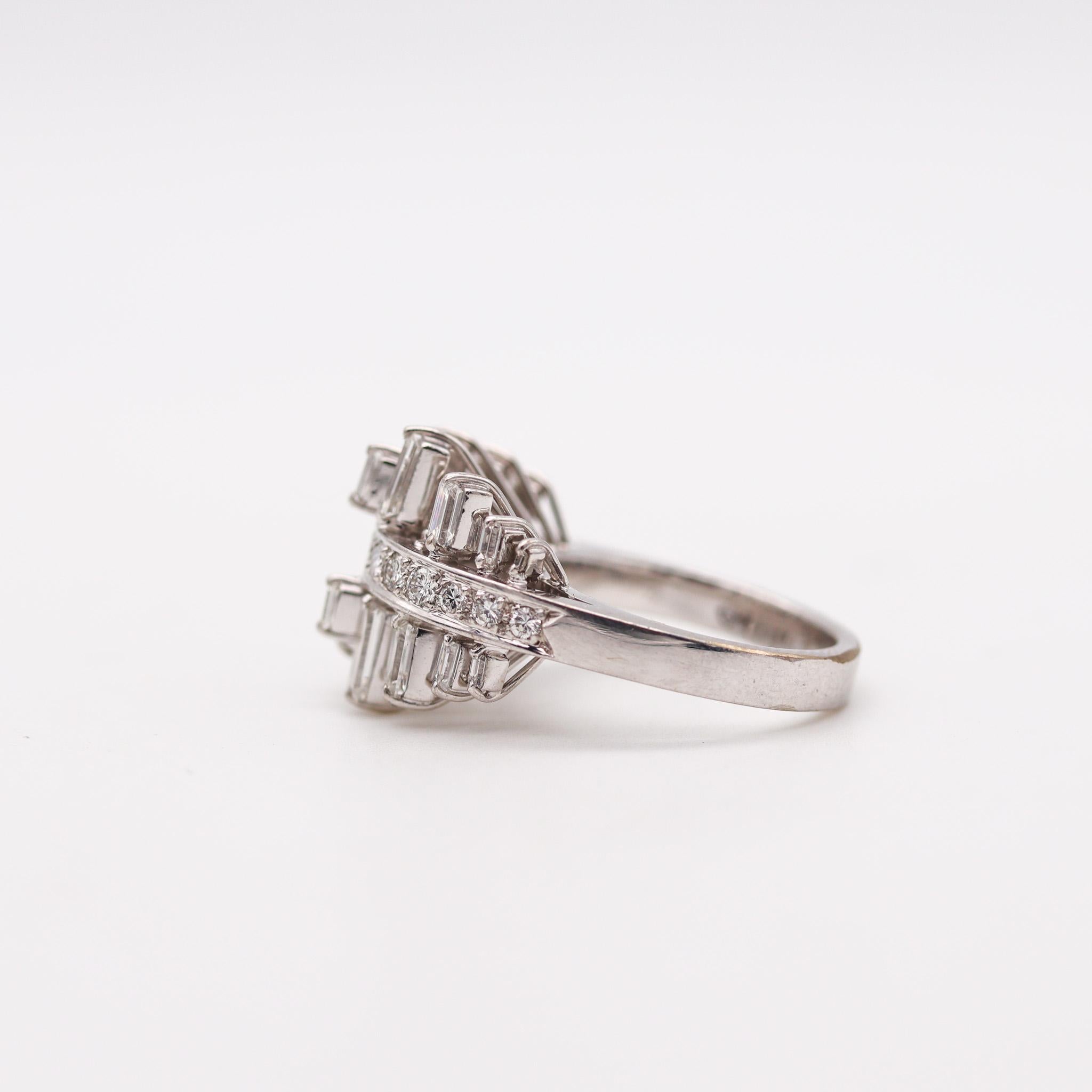 Brilliant Cut H. Stern Cluster Cocktail Ring In 18Kt White Gold With 2.85 Ctw In VVS Diamonds For Sale