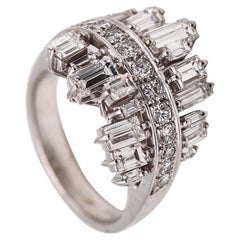 H. Stern Cluster Cocktail Ring In 18Kt White Gold With 2.85 Ctw In VVS Diamonds