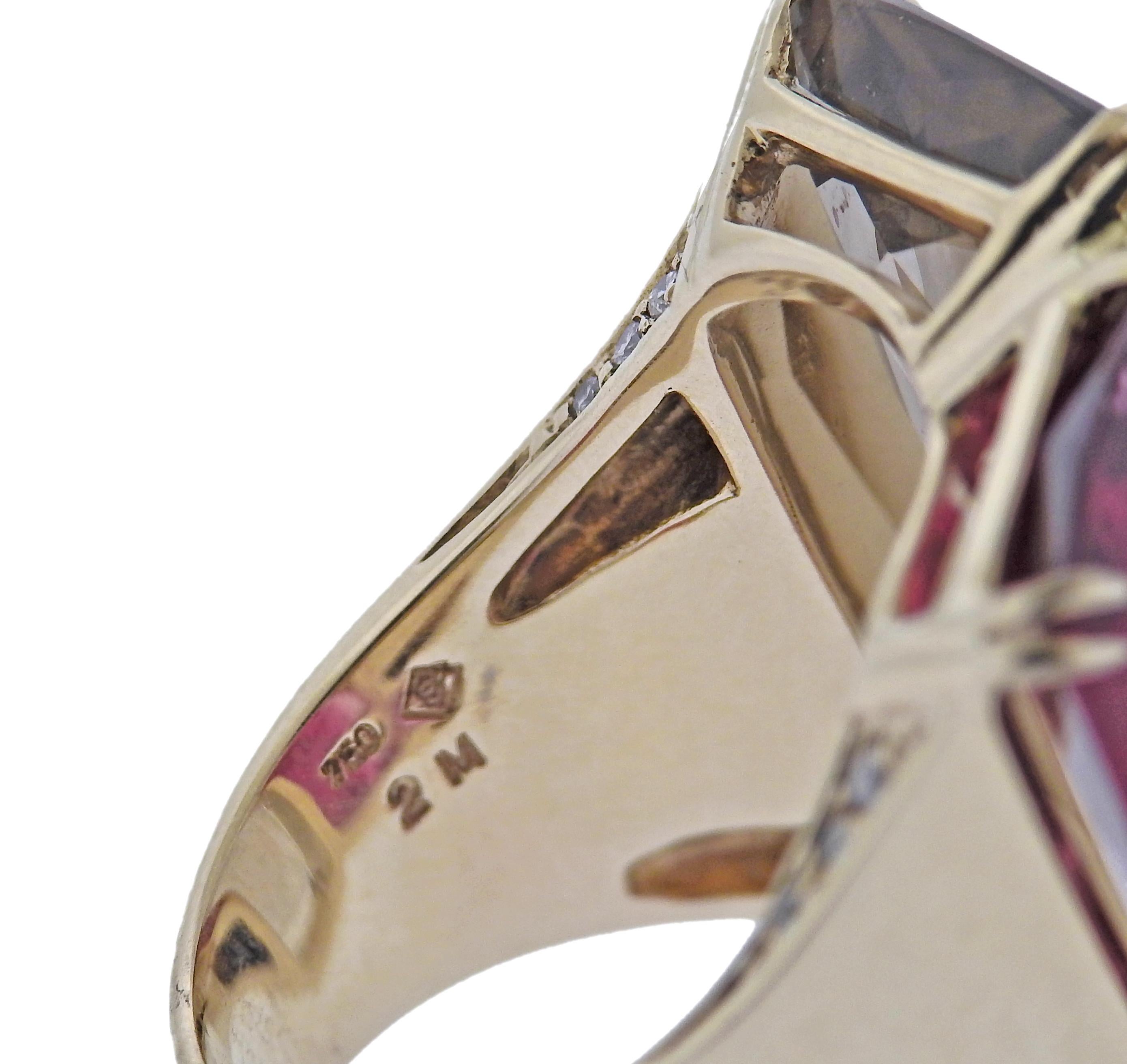 Cobblestone 18k Gold Diamant-Turmalin-Quarz-Ring von H. Stern im Zustand „Hervorragend“ im Angebot in New York, NY