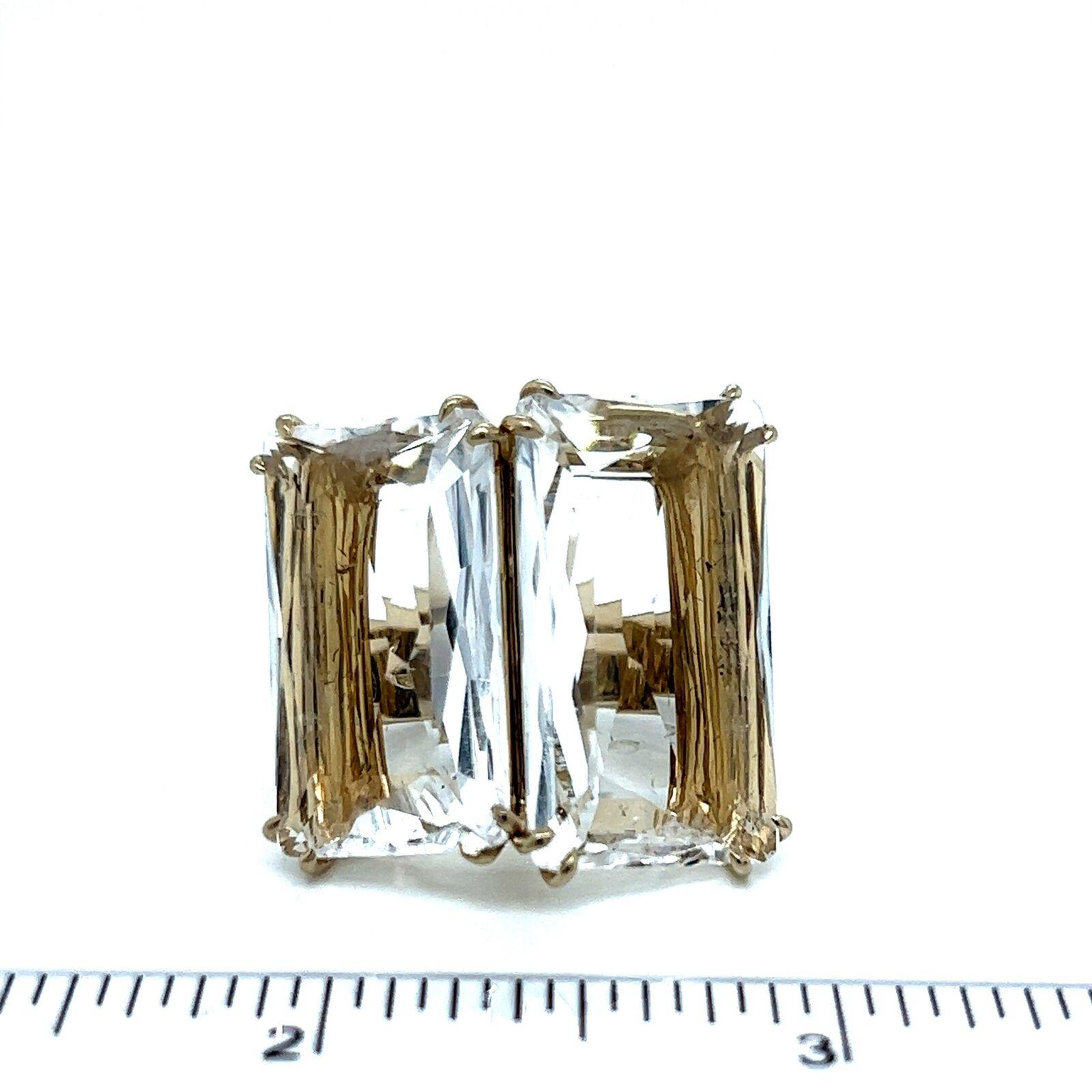H. Stern Cobblestone 18k yellow Gold Rock Crystal & Diamonds Square Ring For Sale 5