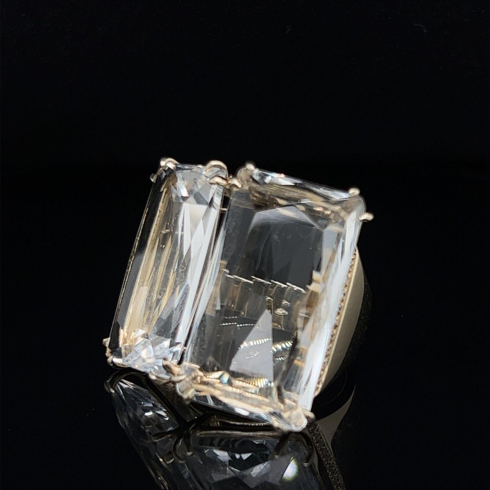 Quadratischer H. Stern Cobblestone 18k Gelbgold Bergkristall & Diamanten Quadratischer Ring Damen im Angebot