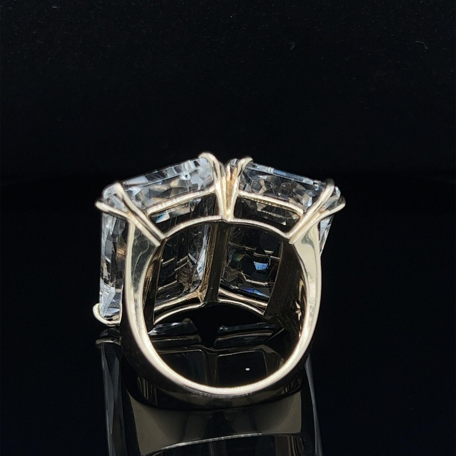 Women's H. Stern Cobblestone 18k yellow Gold Rock Crystal & Diamonds Square Ring For Sale