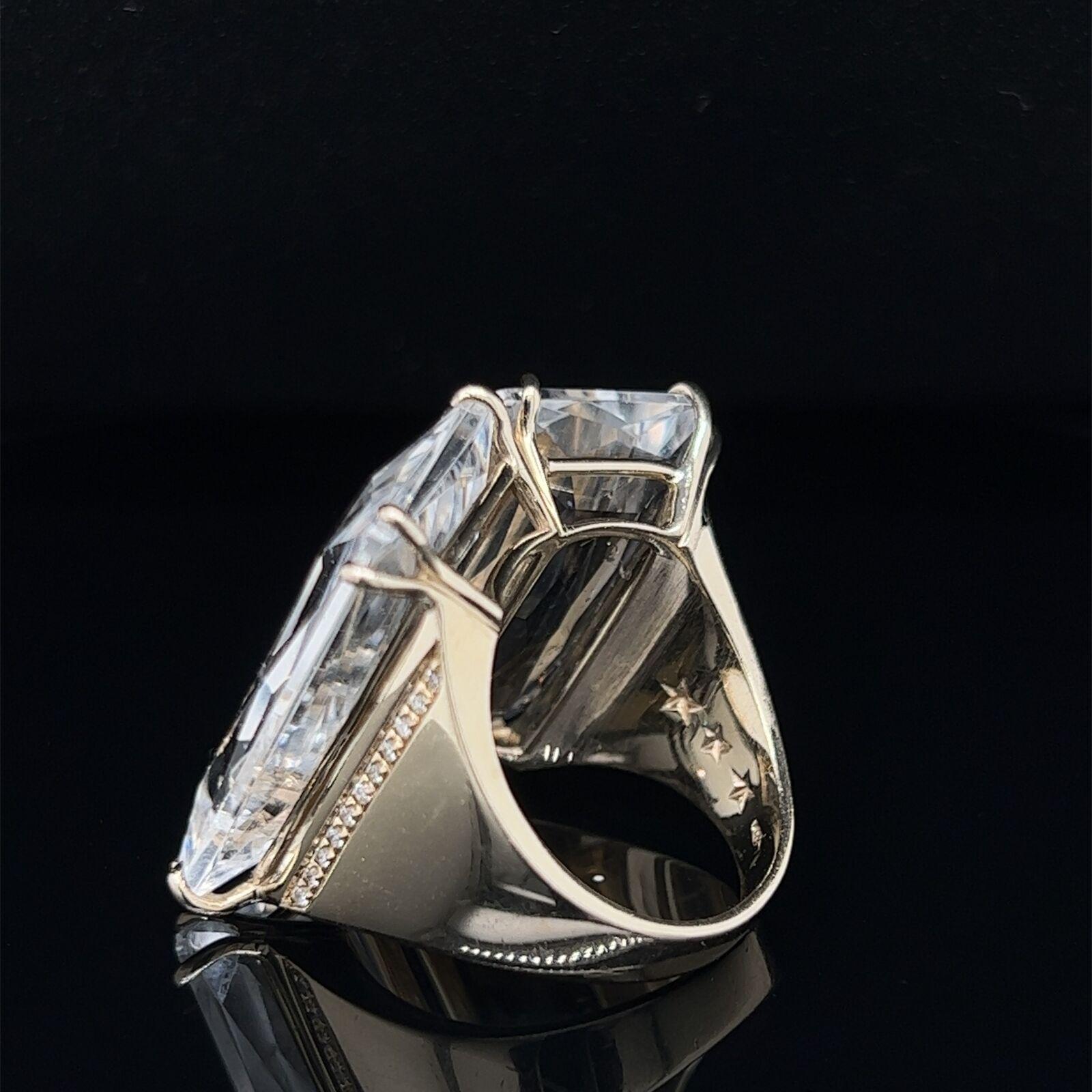 Quadratischer H. Stern Cobblestone 18k Gelbgold Bergkristall & Diamanten Quadratischer Ring im Angebot 3