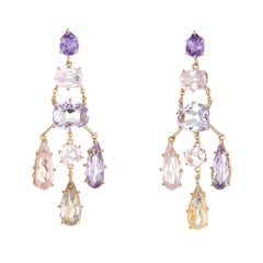 H Stern Cobblestone Earrings Amethyst Rose Quartz 18 Karat Yellow Gold Jewelry