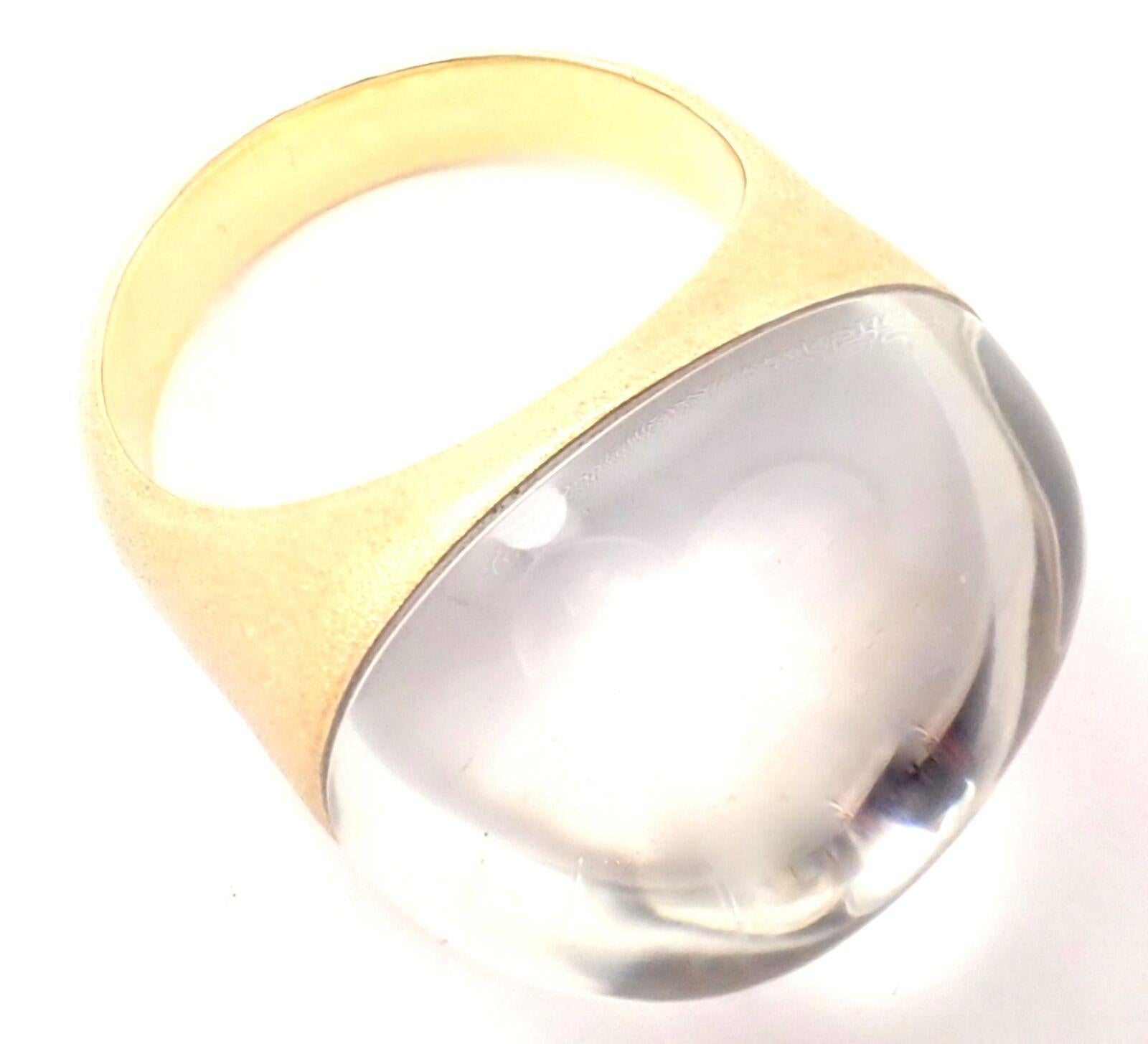 H. Stern Cobblestone Golden Stones Rock Crystal Yellow Gold Ring In Excellent Condition In Holland, PA