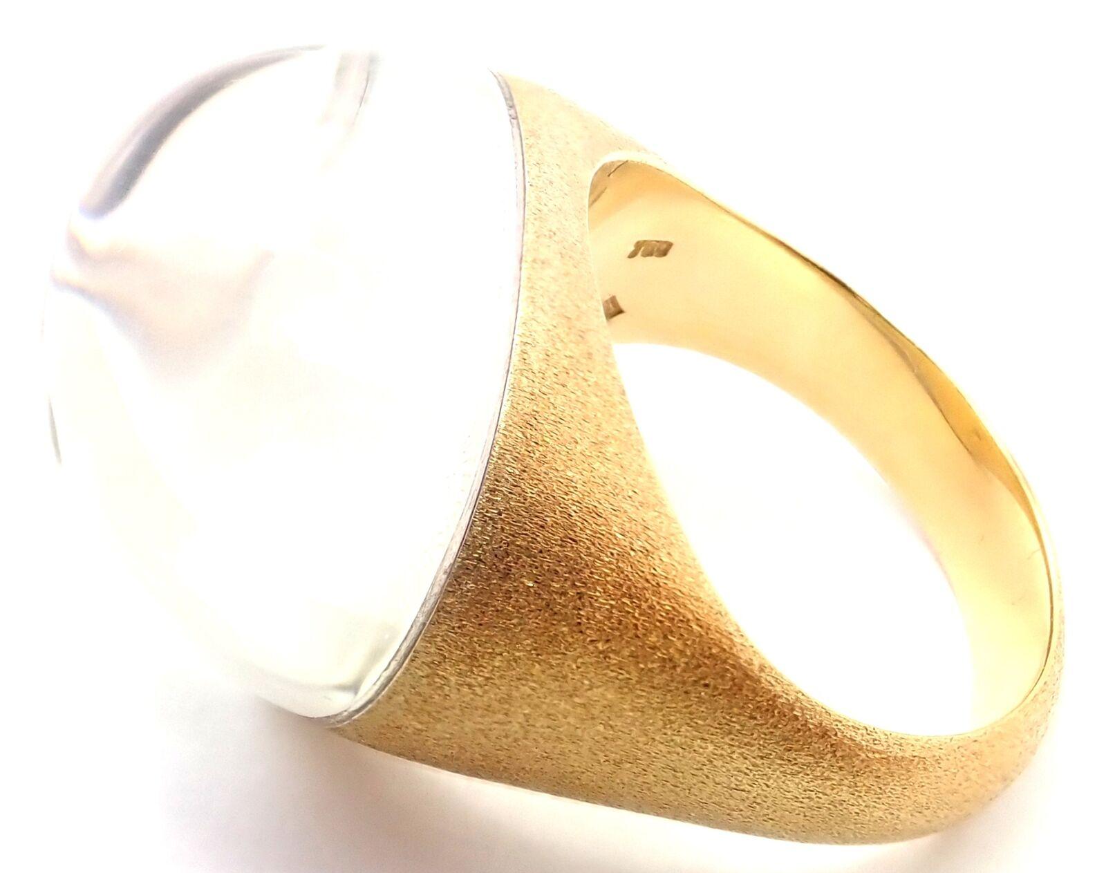 Women's or Men's H. Stern Cobblestone Golden Stones Rock Crystal Yellow Gold Ring