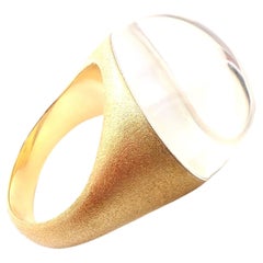 Retro H. Stern Cobblestone Golden Stones Rock Crystal Yellow Gold Ring