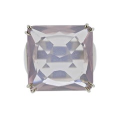 H Stern Cobblestone Rose Quartz Diamond Gold Ring
