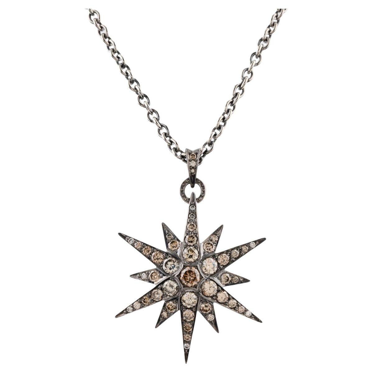 H Stern Cognac Diamond Star Collection Necklace Noble Gold