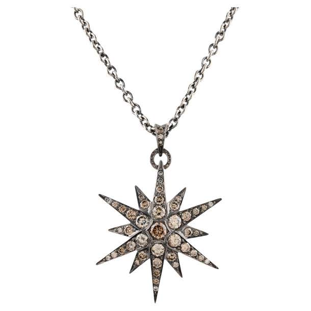 H Stern Cognac Diamond Star Collection Necklace Noble Gold For Sale at ...