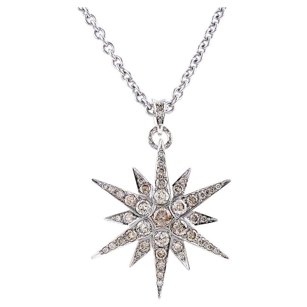 H Stern Cognac Diamond Star Collection Necklace Noble Gold For Sale at ...