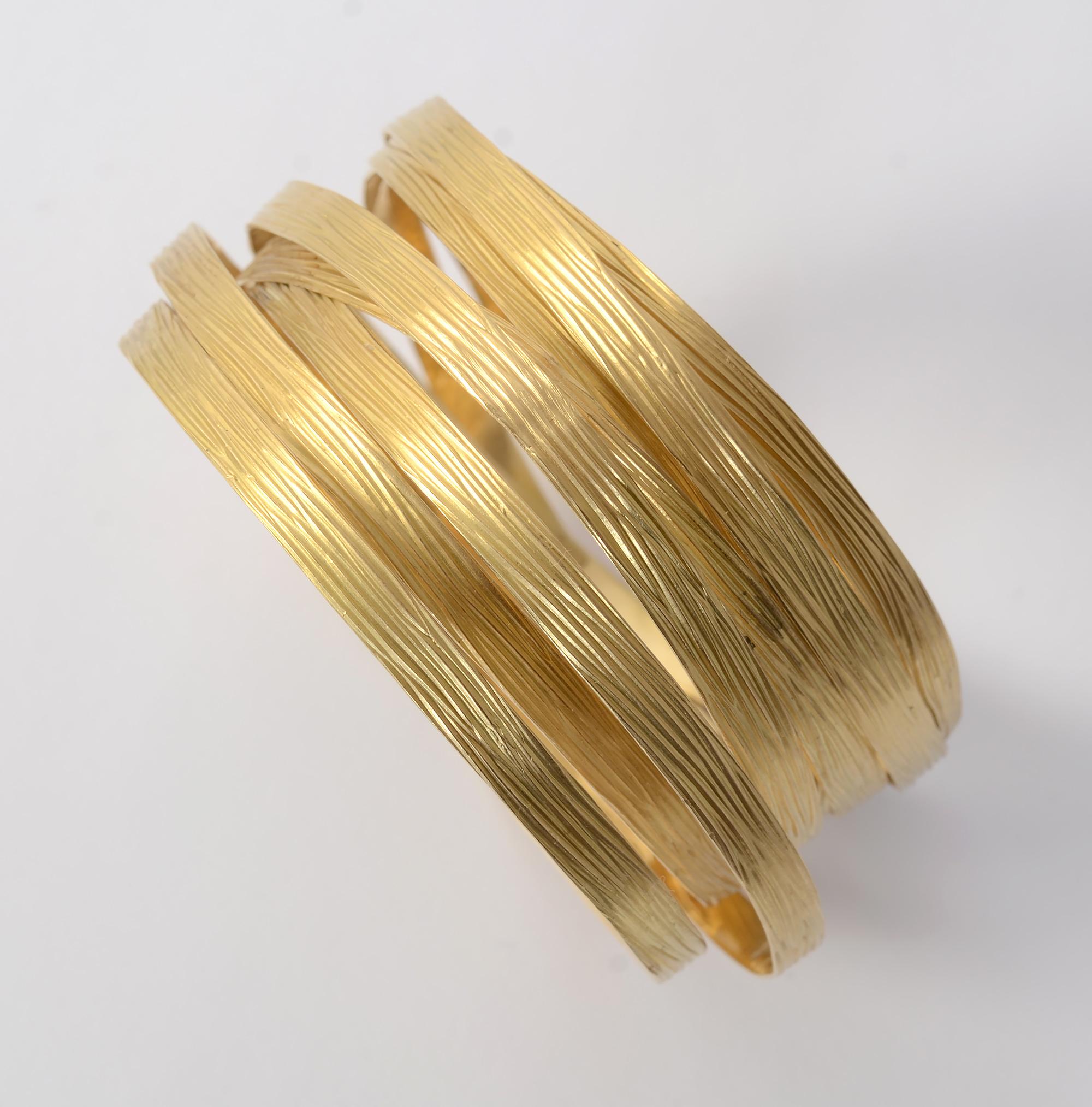 Contemporary H. Stern Coiled Gold Bangle Bracelets