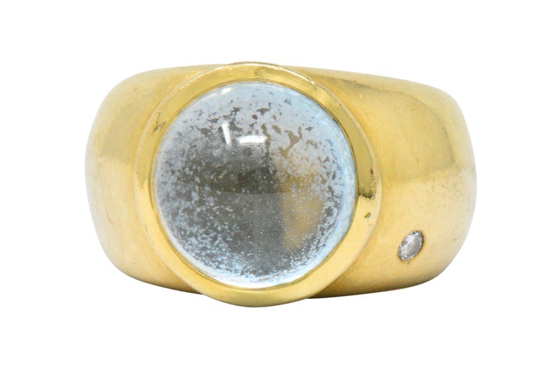 H. Stern Contemporary 7.03 Carat Aquamarine Diamond 18 Karat Gold Ring ...