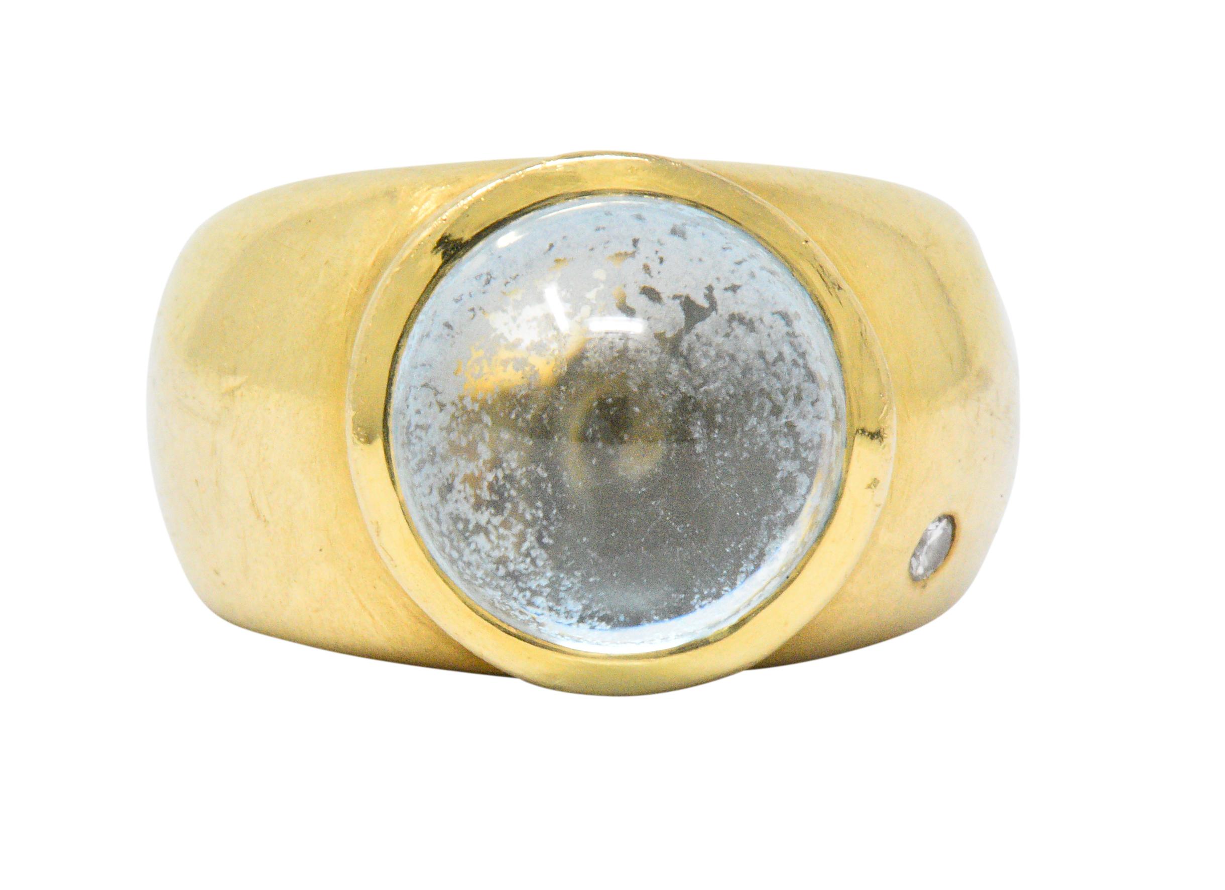 H. Stern Contemporary 7.03 Carat Aquamarine Diamond 18 Karat Gold Ring In Excellent Condition In Philadelphia, PA