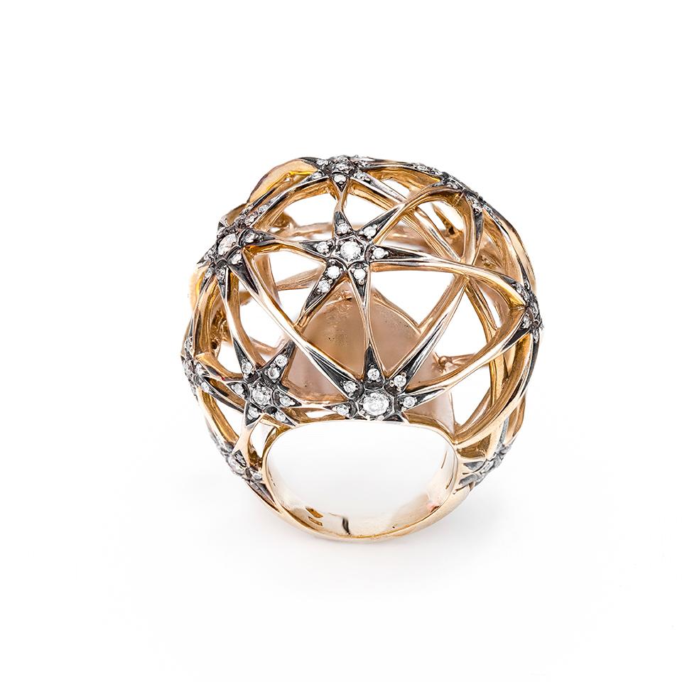 Contemporary H. Stern Copernicus Diamond Noble 18 Karat Gold Ring For Sale
