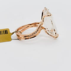 H. Stern Crystal Emerald Cut octagon and White Diamond Round Ring in 18 Karat