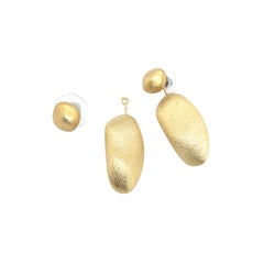 H. Stern Day Night Convertible Textured Drop Earrings Yellow Gold